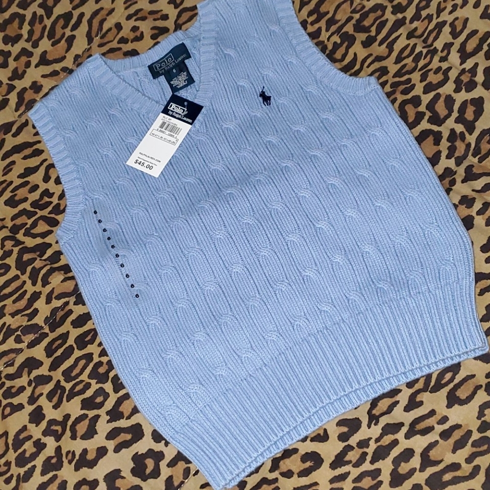 Polo Ralph Lauren Boys Cable Knit Vest Size 6